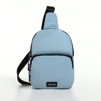 Сумка-слинг на молнии TEXTURA, наружный карман, цвет голубой Сумка-слинг на молнии TEXTURA, наружный карман, цвет голубой