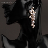 Серьги с жемчугом &laquo;Жасмин&raquo; ветка с жемчугом, цвет белый в золоте