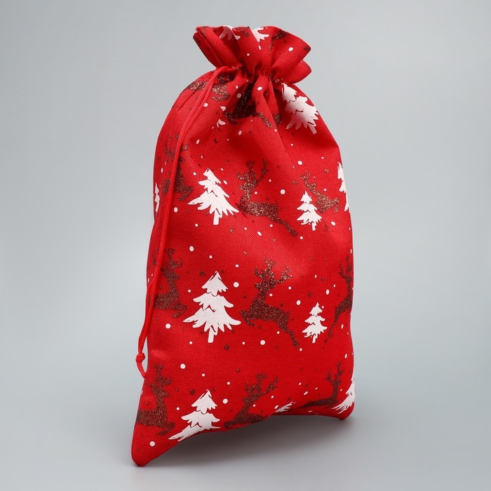 Мешочек подарочный холща «Снежный лес», ёлки, 20 х 30 см +/- 1.5 см, Новый год Мешочек подарочный холща «Снежный лес», ёлки, 20 х 30 см +/- 1.5 см, Новый год