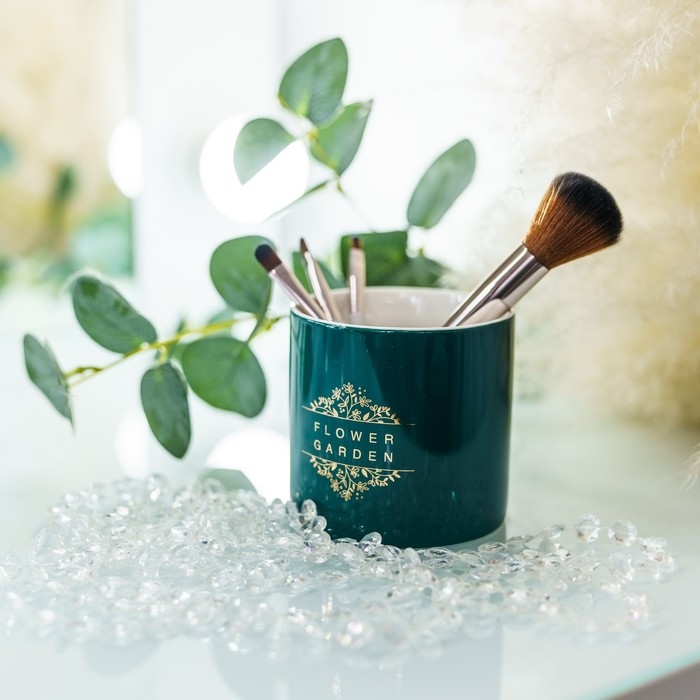 Горшок для цветов керамический с тиснением, кашпо &laquo;Цветочный сад&raquo;, 8 х 7,5 см