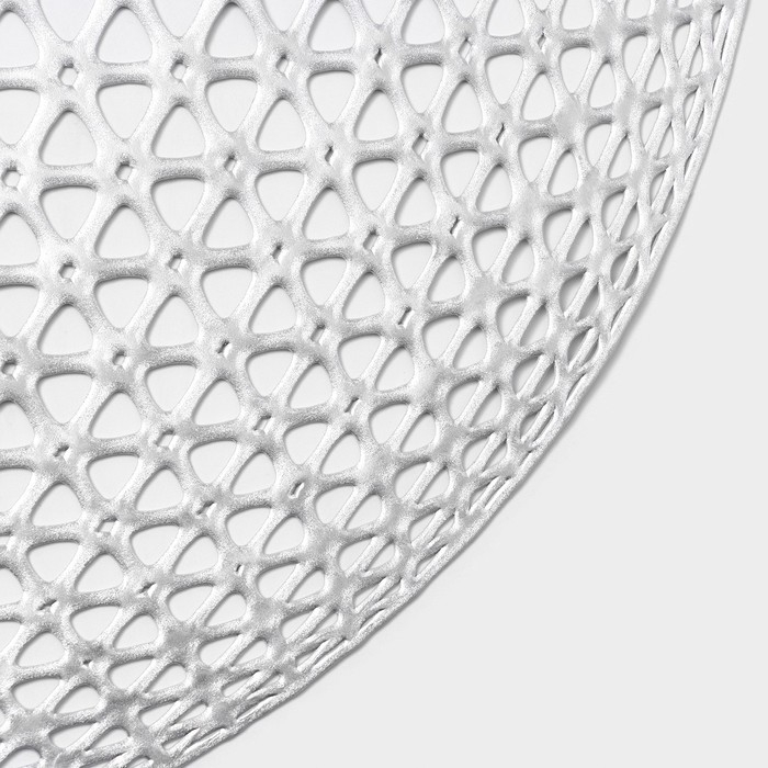 Салфетки сервировочные на стол Доляна &laquo;Сфера&raquo;, d=35,5 см, 4 шт, цвет серебро