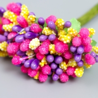 Цветы для декорирования "Соцветие" ассорти сирень 1 букет=12 цветов 8,5 см