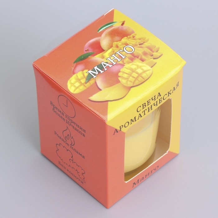 Свеча  ароматическая в стекле 5х6см, Манго