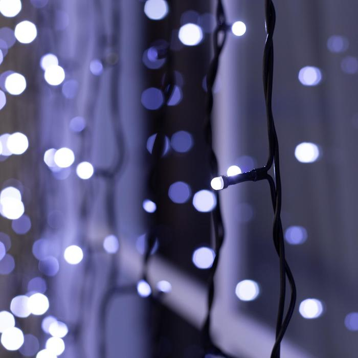 Гирлянда &laquo;Занавес&raquo; 2 &times; 3 м, IP44, УМС, тёмная нить, 760 SMD-LED, свечение белое, 220 В