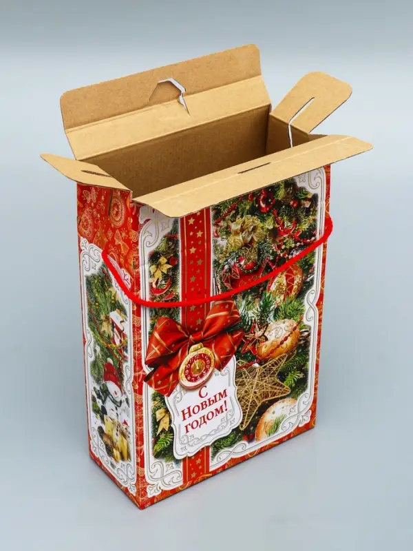 Коробка подарочная новогодняя &laquo;Яркий праздник&raquo; 22.5&times;34&times;10 см