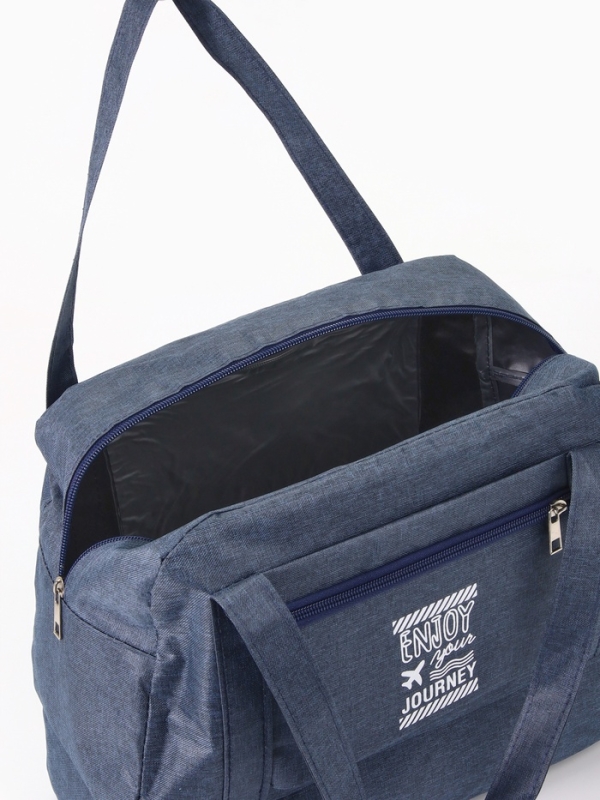 Сумка дорожная на молнии, синяя