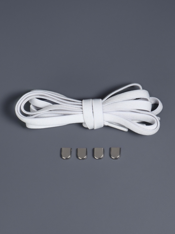 Шнурки с плоск сечением 8мм 100&plusmn;5см (пара) эласт с фикс бел пакет SS