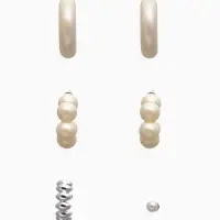 Набор серьги и каффы 7 шт "Нежность", цветной в серебре