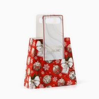 Коробка новогодняя складная с ручками &laquo;Новогодние шары&raquo; 23 х 8 х 32 см, Новый год