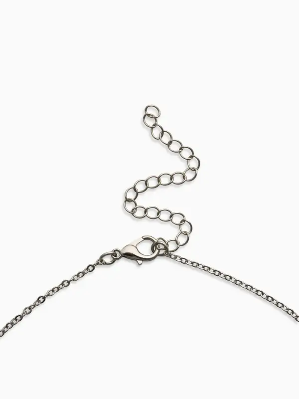 Кулон на цепочке "Черешня", цвет бордово-зелёный в серебре 40+удл