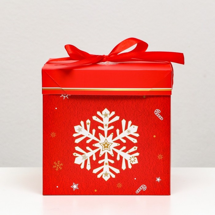 Новый год. Коробка Самосборная &laquo;Снежинка&raquo; 15 х 15 х 15 см