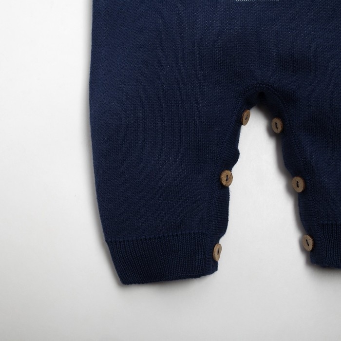 Комбинезон вязаный Крошка Я «Мишка» рост 62-68 см, цвет синий Комбинезон вязаный Крошка Я «Мишка» рост 62-68 см, цвет синий