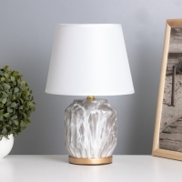 Лампа настольная "Вероника" 1х40Вт Е14 черный/белый 20х20х31см