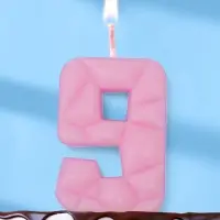 Свеча для торта &laquo;Цифра 9&raquo;, светло-розовая