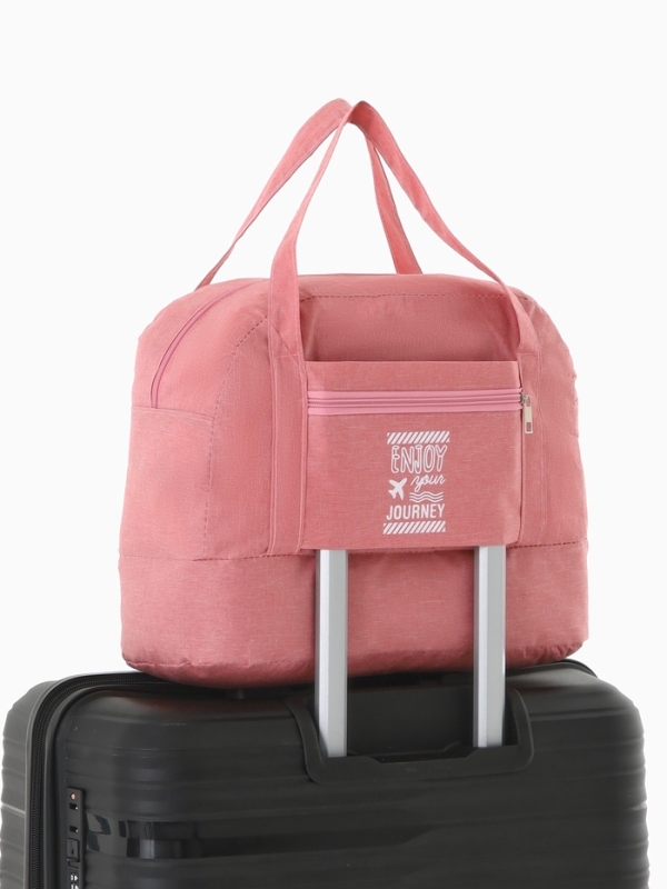 Сумка дорожная на молнии, розовая