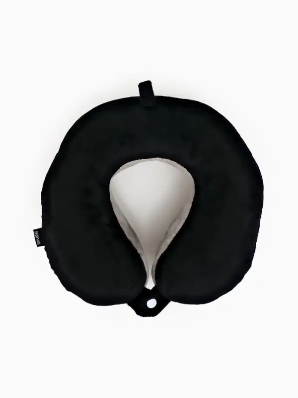 Подушка для путешествий бархатная формовая "Недоступен", черная