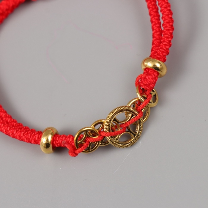 Браслет фен-шуй "Монетки" регулируемая длина набор 5 шт