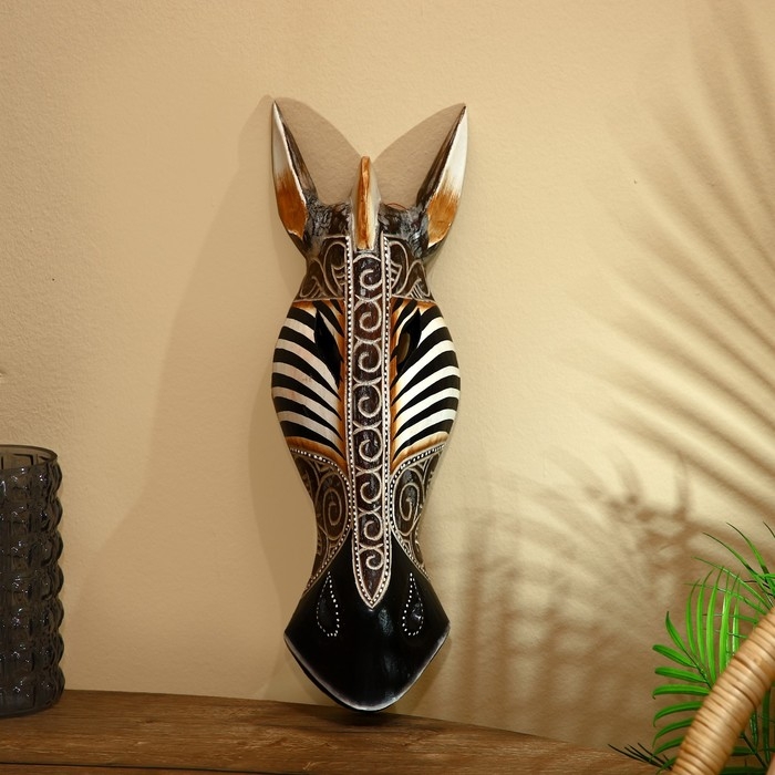 Маска &laquo;Зебра&raquo;, 55 см +/- 5 см, албезия