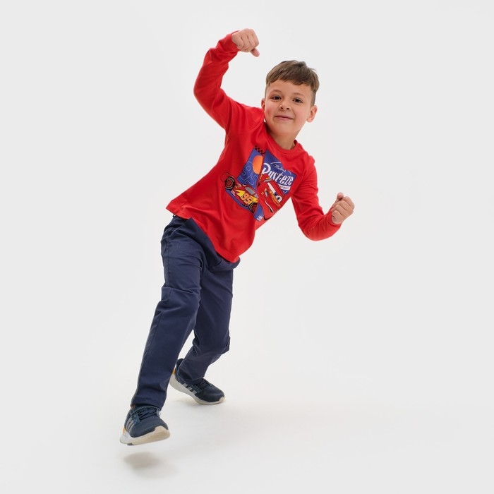 Футболка с длинным рукавом "Тачки", Disney, рост 98-104, красный