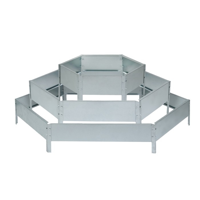 Клумба оцинкованная, 3 яруса, d = 60&ndash;100&ndash;140 см, высота бортика 45 см, Greengo