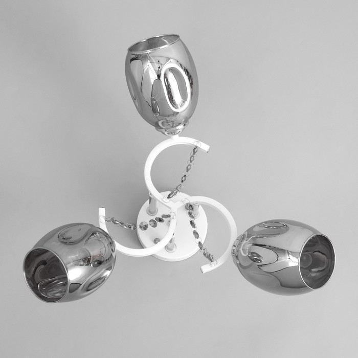 Люстра "Айлин" 3х60вт Е14 Белый,хром 55х55х20см