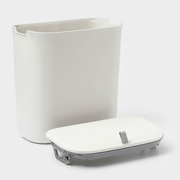 Ведро для мусора подвесное Доляна, 9 л, 2 вида крепления, белое Ведро для мусора подвесное Доляна, 9 л, 2 вида крепления, белое