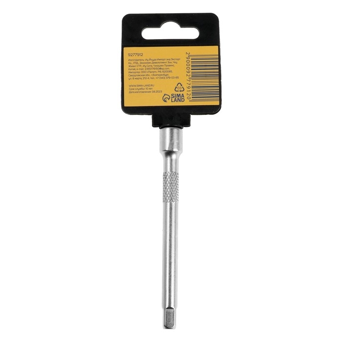 Удлинитель для воротка ТУНДРА, квадрат 1/4", 100 мм, CrV