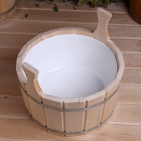 Шайка-таз из липы, 9 л, двуручная, пластиковая вставка Шайка-таз из липы, 9 л, двуручная, пластиковая вставка