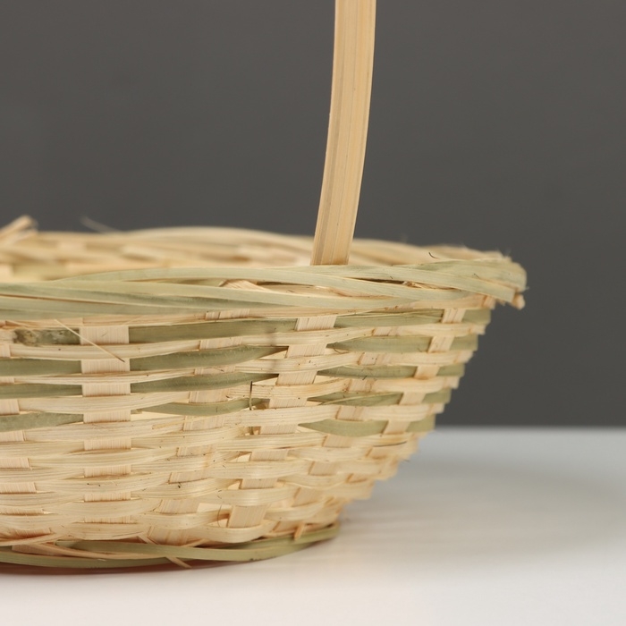 Корзина плетёная, бамбук, натуральный цвет, низкая Корзина плетёная, бамбук, натуральный цвет, низкая