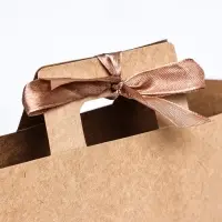 Коробка - пакет, крафт, 15&times;15&times;8 см