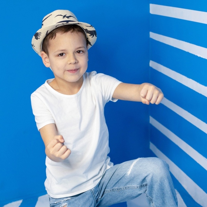 Панама детская соломенная для мальчика &laquo;Динозаврики&raquo;, р-р 52-54