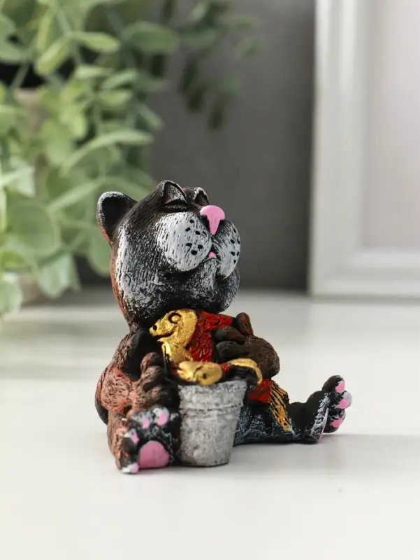 Фигура "Кот на рыбалке" 10 см