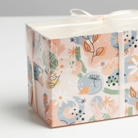 Коробка для капкейков, кондитерская упаковка, 2 ячейки &laquo;Нежная&raquo;, 16 х 8 х 10 см