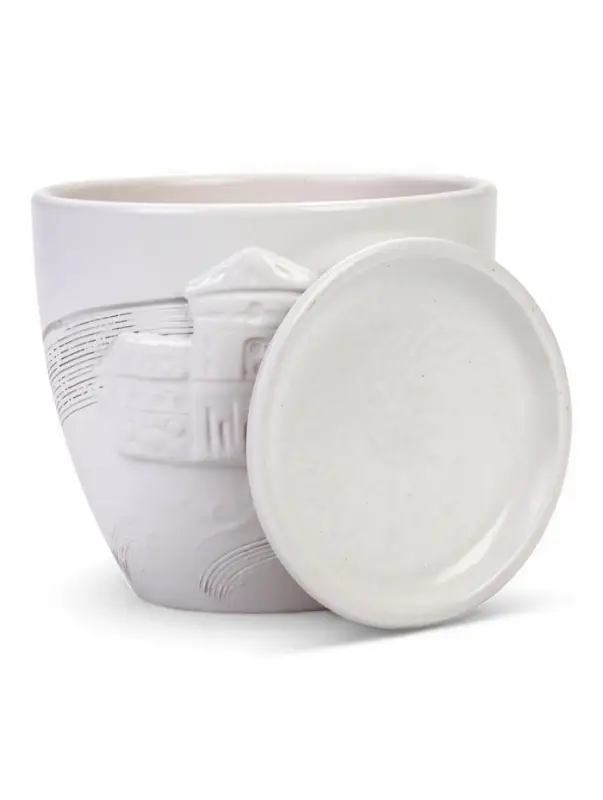 Горшок цветочный с поддоном 1,4 л, d15/h13 см белый керамика, "Голландия" (М)