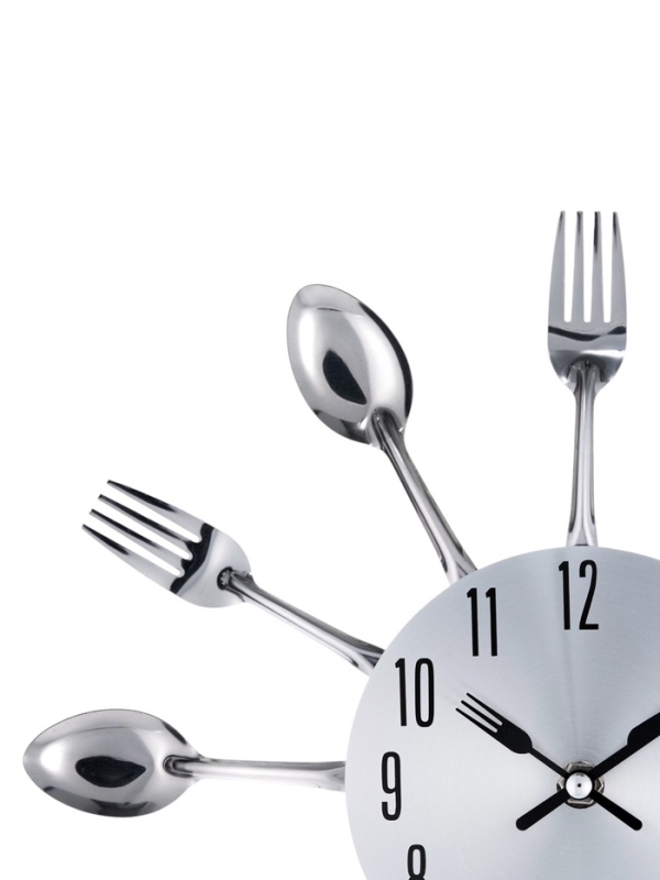 Часы настенные, серия: Кухня, "Столовые приборы", дискретный ход, d-31 см, циферблат 13.5 см