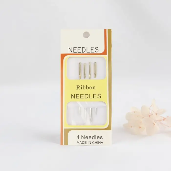 Иглы для вышивания лентой, d=1.07 мм, 4.4-4.9 см, с золотым ушком, 4 шт.