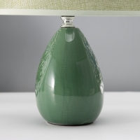 Настольная лампа с абажуром RISALUX &laquo;Инесса&raquo;, Е14, 40 Вт, зелёный, 22.5&times;22.5&times;33.5 см