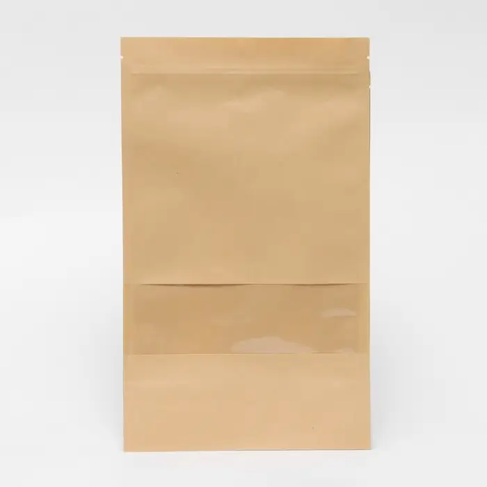 Пакет Zip - lock Крафт с прямоугольным окном 18&times;30 см