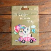 Пакет подарочный, с zip-lock застежкой, 15 х 22 см, МИКС