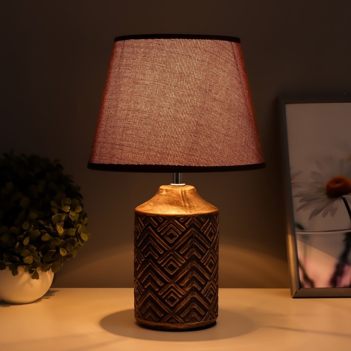 Настольная лампа "Анисия" Е14 40Вт коричневый с золотой патиной 22х22х36 см