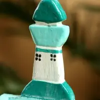 Календарь настольный &laquo;Маяк&raquo;, 7&times;4&times;11 см, дерево, бело-бирюзовый