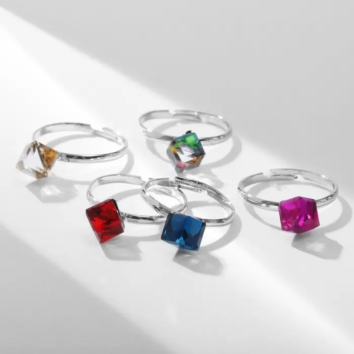 Кольцо &laquo;Кубик&raquo;, МИКС, безразмерное