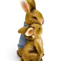 Садовая фигура 23 х 18 х 12 см  "Заяц с дочкой"