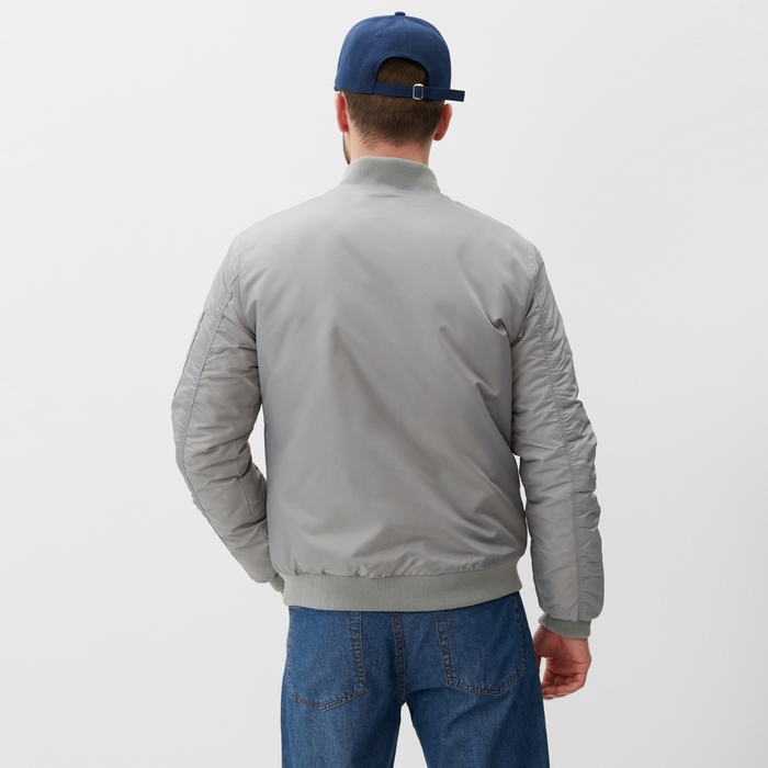 Бомбер мужской на молнии MIST, размер 48, серый Бомбер мужской на молнии MIST, размер 48, серый