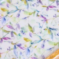 Блюдо прямоугольное "Оттенки сирени" дерево манго 41х15 см