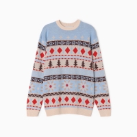 Новый год. Джемпер вязаный KAFTAN Scandinavia размер 54, голубой Новый год. Джемпер вязаный KAFTAN Scandinavia размер 54, голубой