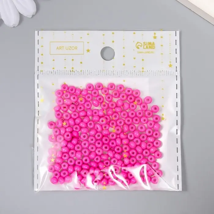 Бисер стекло 6/0 "Маджента" 15 гр