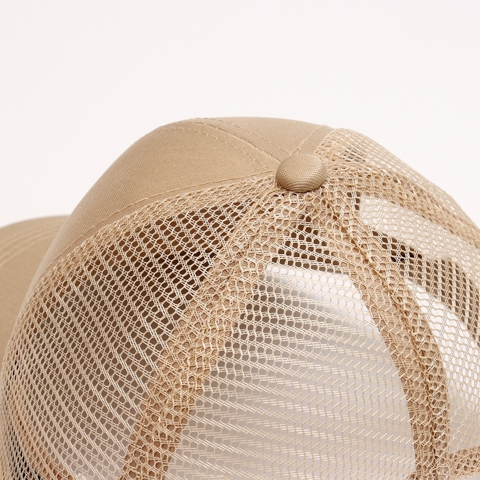 Кепка детская для девочки с сеткой, цвет бежевый, р-р 54