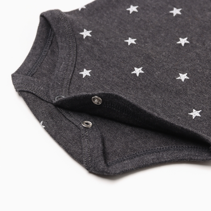 Боди детское с коротким рукавом, цвет серый, рост 68 см