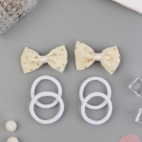 Набор для волос "Школьница галант" (4 резинки 3,5 см, 2 зажима 5,5 см) блестючки